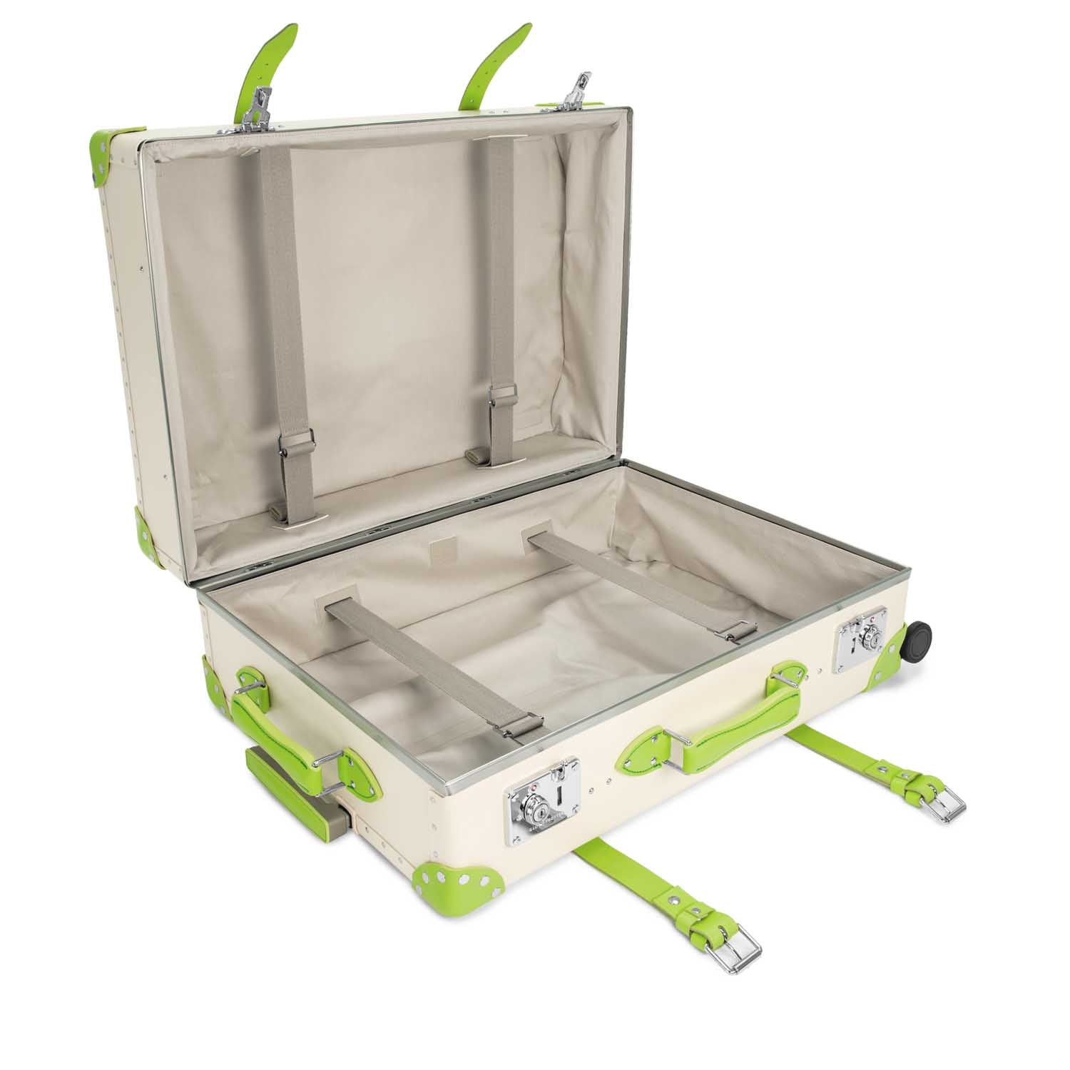 Centenary · Large Check-In - 4 Wheels | Ivory/Parrot Green/Chrome