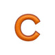Alphabet · Leather Sticker | Orange/Brown | C