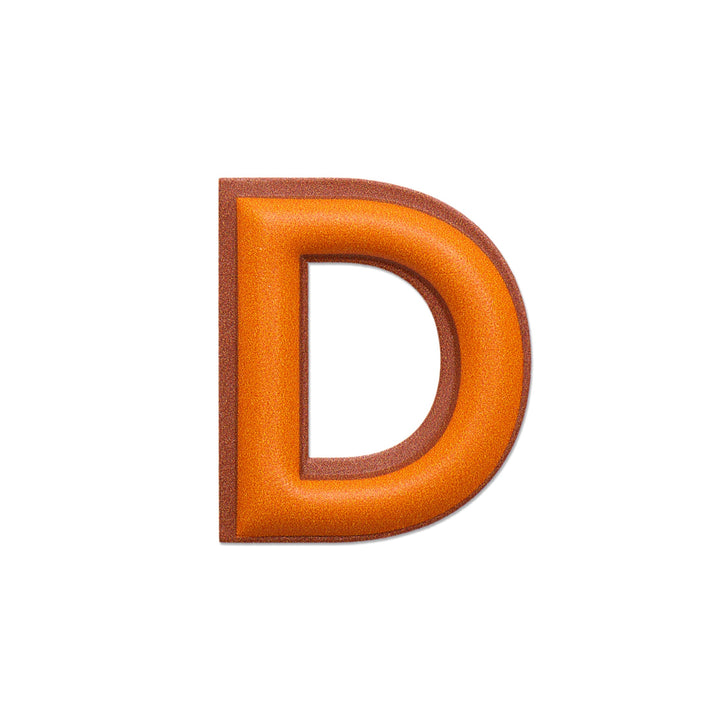 Alphabet · Leather Sticker | Orange/Brown | D