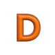 Alphabet · Leather Sticker | Orange/Brown | D