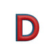 Alphabet · Leather Sticker | Red/Petrol Blue | D