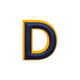 Alphabet · Leather Sticker | Yellow/Dark Blue | D