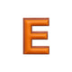Alphabet · Leather Sticker | Orange/Brown | E
