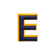 Alphabet · Leather Sticker | Yellow/Dark Blue | E
