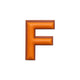 Alphabet · Leather Sticker | Orange/Brown | F