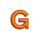 Alphabet · Leather Sticker | Orange/Brown | G