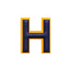 Alphabet · Leather Sticker | Yellow/Dark Blue | H