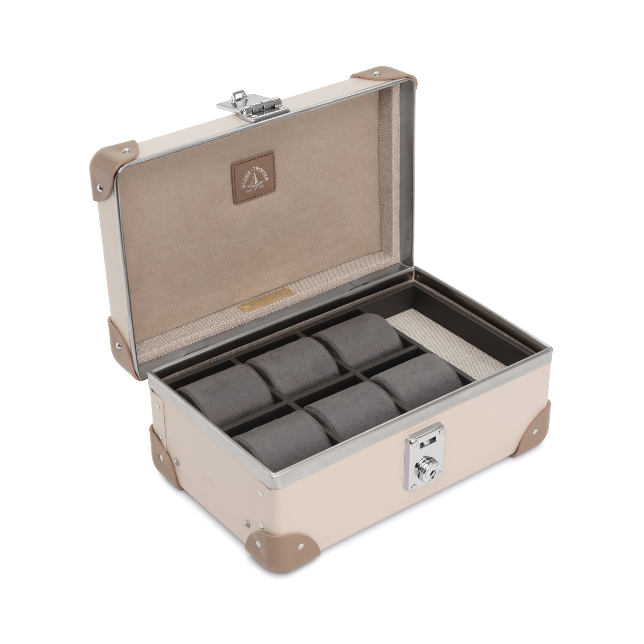 Centenary · 6-Slot Watch Case | Chalk/Moss/Chrome