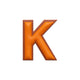 Alphabet · Leather Sticker | Orange/Brown | K