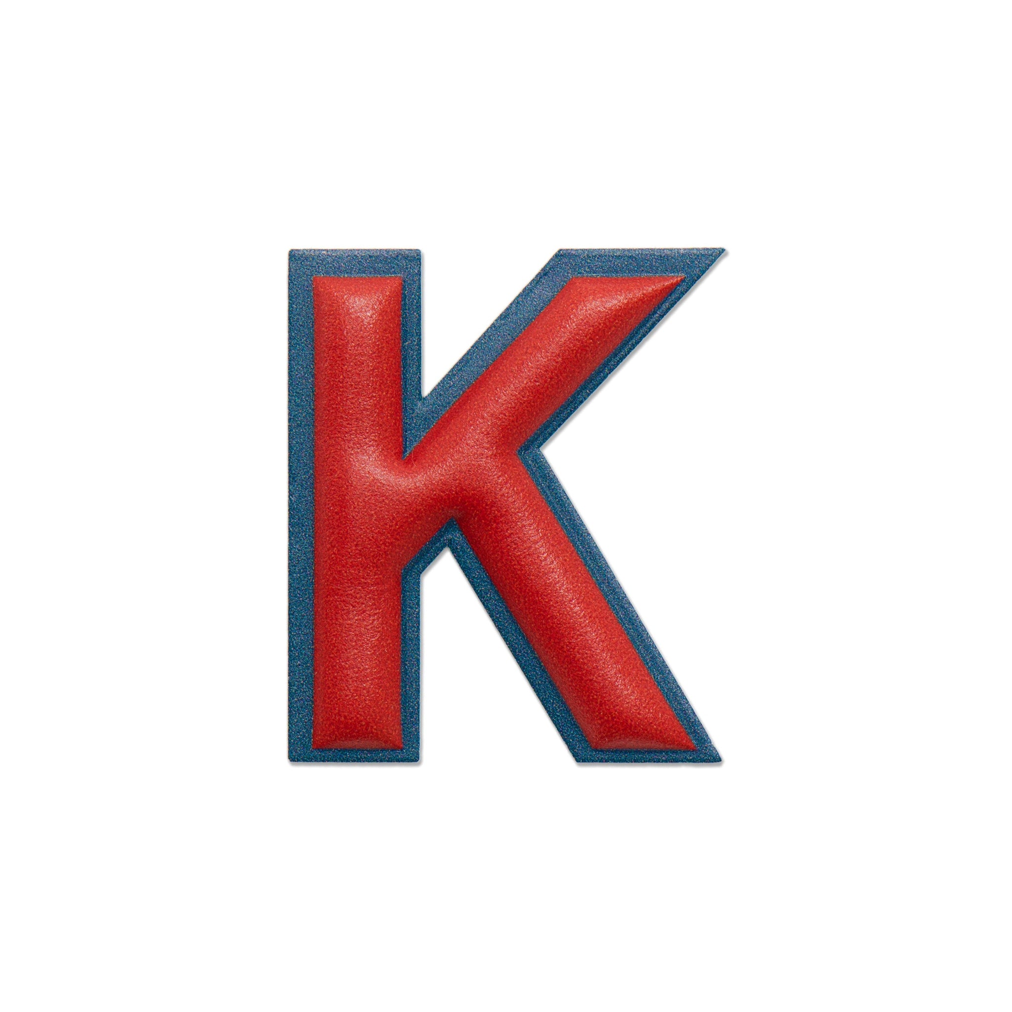 Alphabet · Leather Sticker | Red/Petrol Blue | K