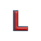 Alphabet · Leather Sticker | Red/Petrol Blue | L