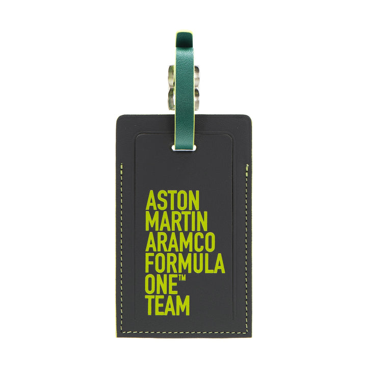 Aston Martin F1 · Luggage Tag | Charcoal/Black/Chrome