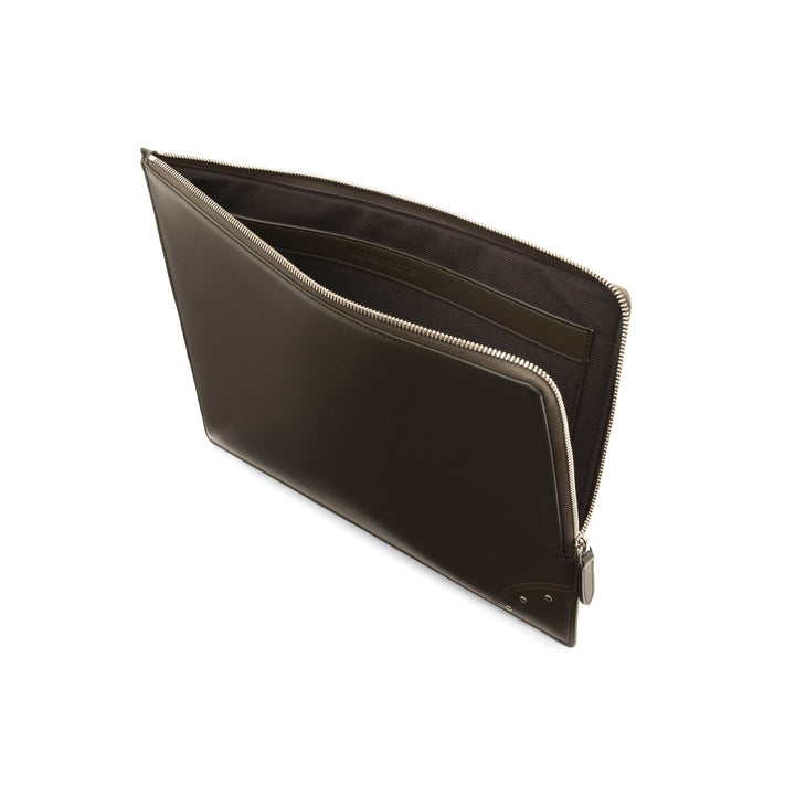 Metropolis · A4 Document Holder | Olive/Chrome