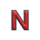 Alphabet · Leather Sticker | Red/Petrol Blue | N