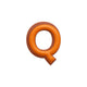 Alphabet · Leather Sticker | Orange/Brown | Q