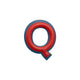 Alphabet · Leather Sticker | Red/Petrol Blue | Q