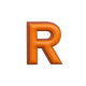 Alphabet · Leather Sticker | Orange/Brown | R