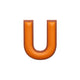 Alphabet · Leather Sticker | Orange/Brown | U