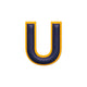 Alphabet · Leather Sticker | Yellow/Dark Blue | U