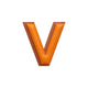 Alphabet · Leather Sticker | Orange/Brown | V