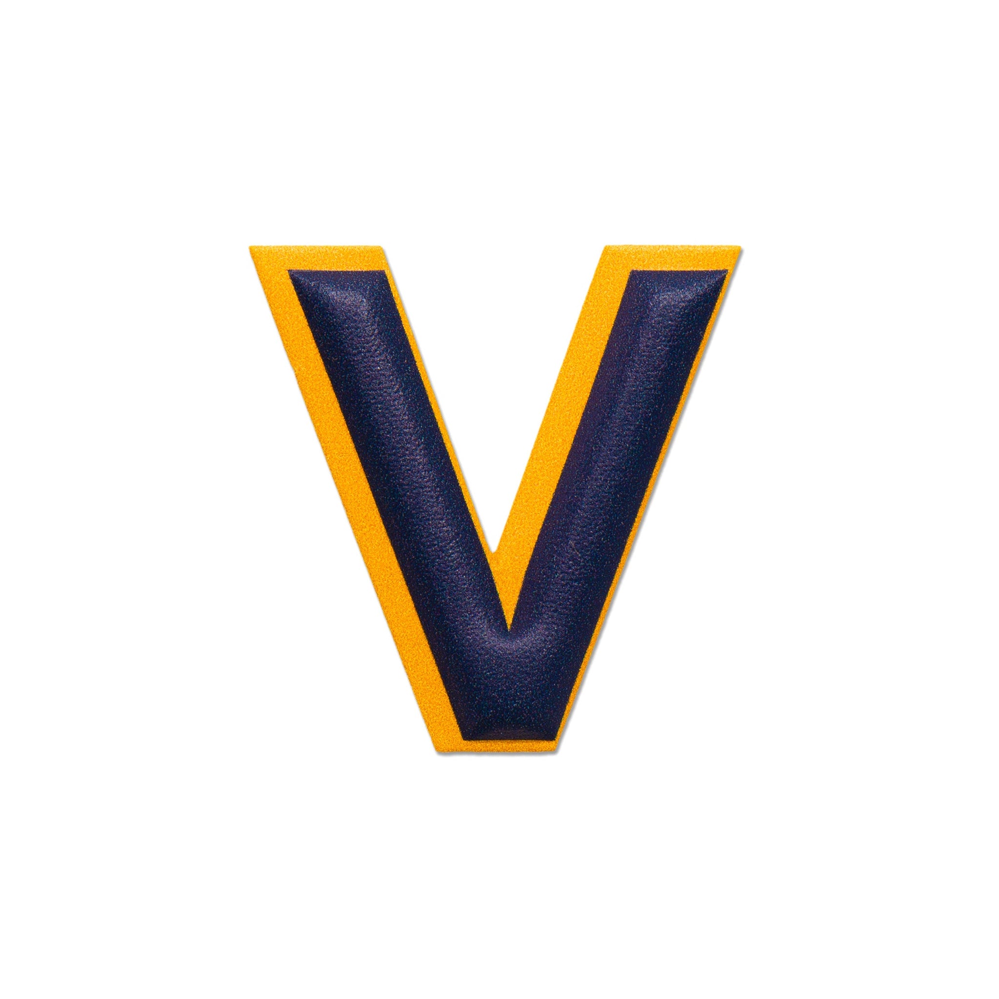 Alphabet · Leather Sticker | Yellow/Dark Blue | V