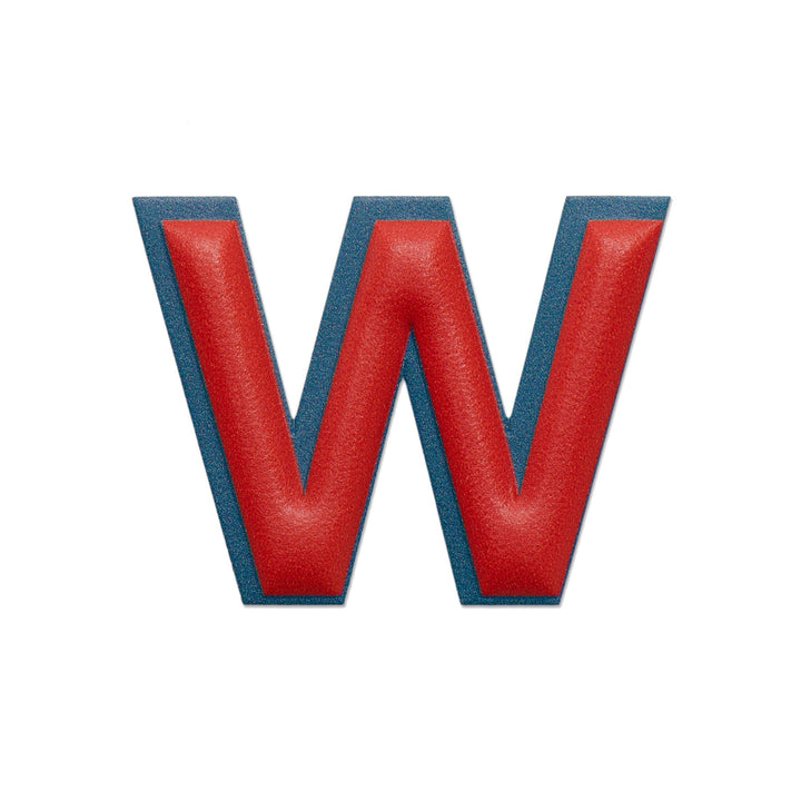 Alphabet · Leather Sticker | Red/Petrol Blue | W