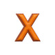 Alphabet · Leather Sticker | Orange/Brown | X