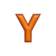 Alphabet · Leather Sticker | Orange/Brown | Y