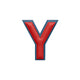 Alphabet · Leather Sticker | Red/Petrol Blue | Y