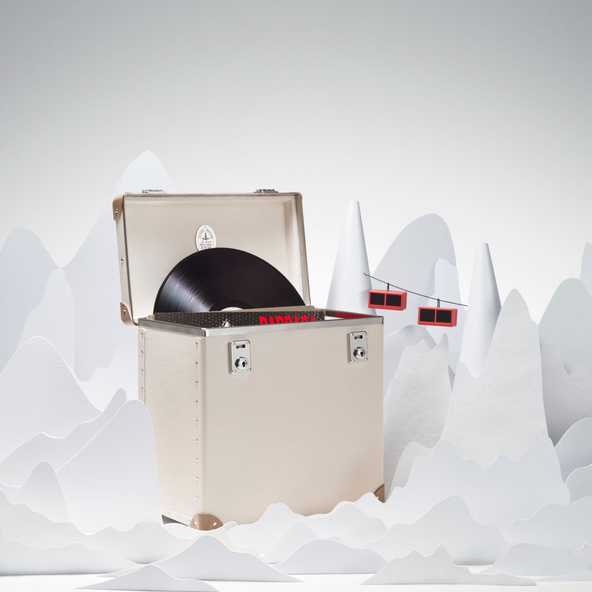 Centenary · Vinyl Record Case | Chalk/Moss/Chrome