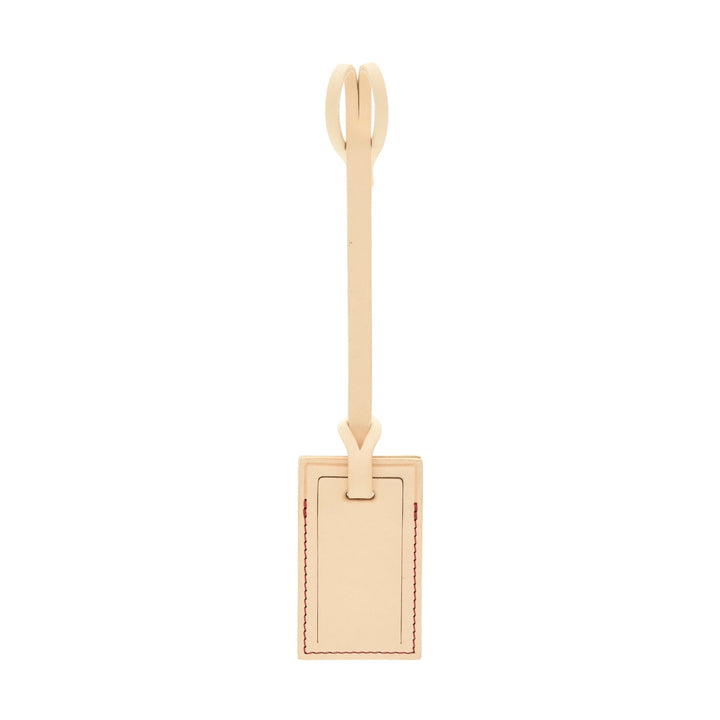 Albion · Small Luggage Tag | Natural/Red - GLOBE-TROTTER