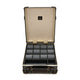 Caviar · 12-Slot Watch Case | Caviar/Chocolate - GLOBE-TROTTER