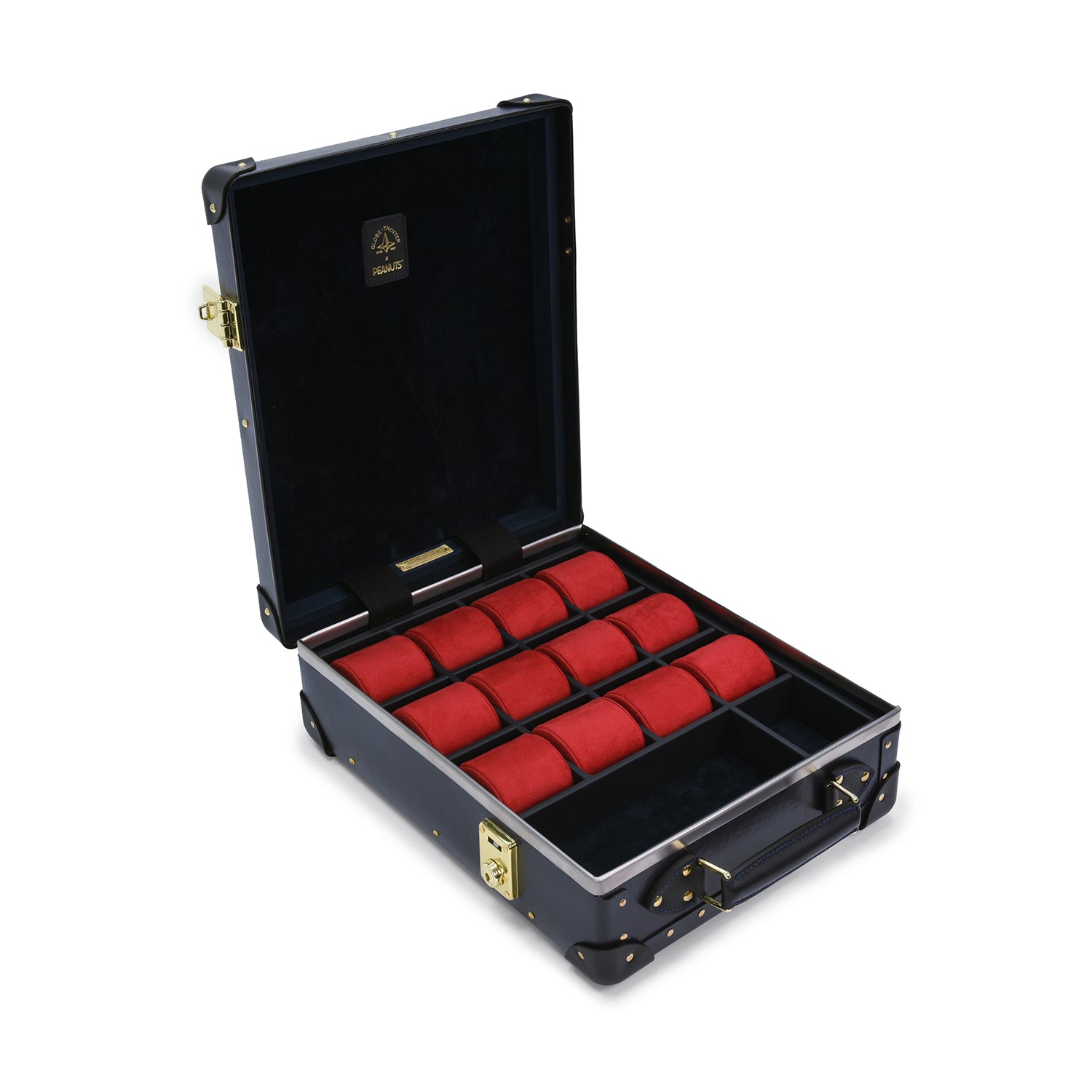 Peanuts · 12-Slot Watch Case | Navy/Navy/Gold
