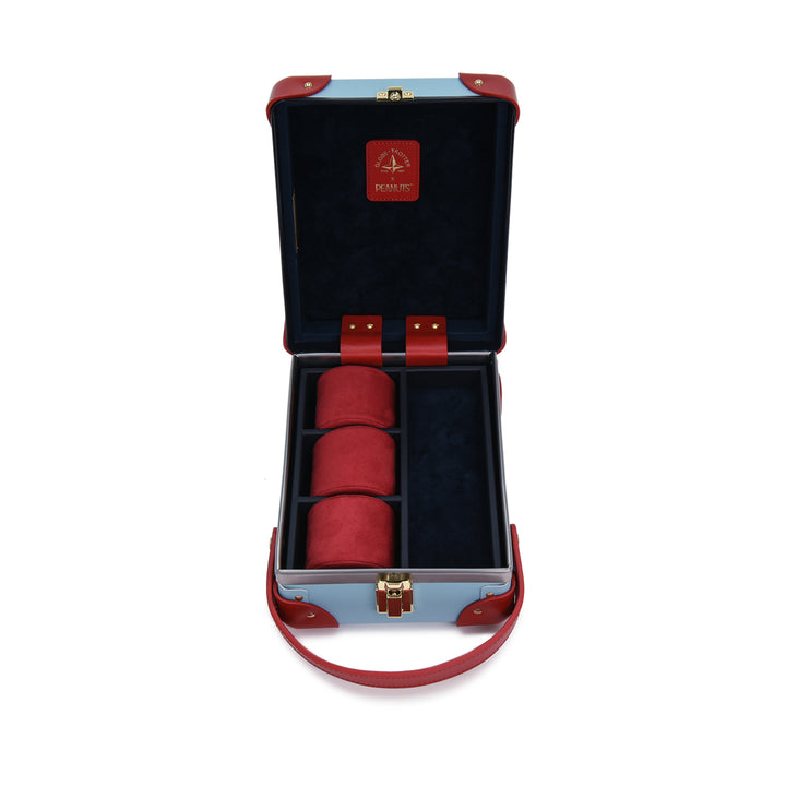 Peanuts · 3-Slot Watch Case | Pastel Blue/Red/Gold